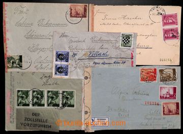 211127 - 1941-1944 set of 12 letters with interesting frankings, Reg,