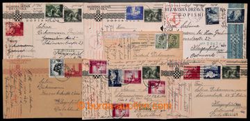 211128 - 1942 7 uprated postcards, 1x Yugoslavian forerunner, 1x char