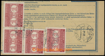 211147 - 1940 ústřižek poštovní průvodky, kde poplatky za přep