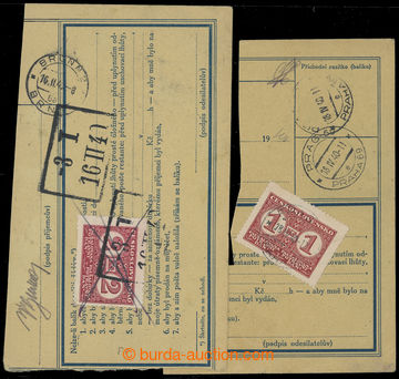 211149 - 1940 sestava 2 výstřižků z balíkové průvodky s poplat