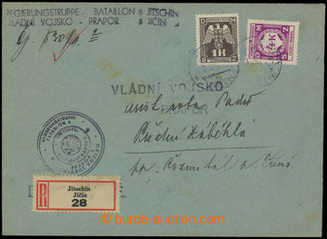 211154 - 1943 8. BATTALION JIČÍN  Reg letter franked with. mixed fr