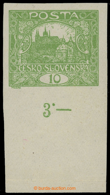 211164 -  Pof.6, 10h green with wide bottom margin with control-numbe