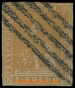 211247 - 1857 Sass.11, Lion 1So ochre; only at top close margins, nic