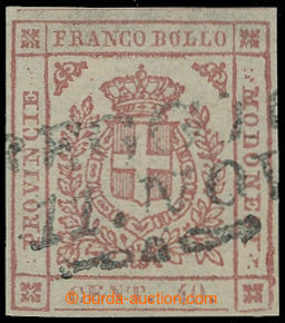 211250 - 1859 Governo Provvisorio Sass.17, Coat of arms 40C carmine, 