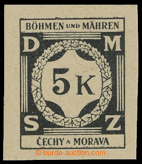 211255 - 1941 PLATE PROOF  values 5 Koruna (the first issue.) in blac
