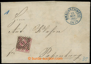 211256 - 1862 letter with Coat of arms 3Gr carmine, Mi.12Ab to Papenb