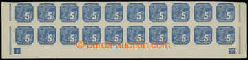 211264 - 1939 Pof.NV2, 5h modrá (I. vydání), dolní 20-pás DČ 1-