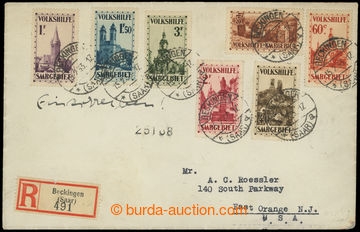 211285 - 1933 R-dopis do USA vyfr. kompletní emisí Volkshilfe, Mi.1