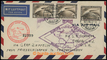 211289 - 1930 SAF 1930, airmail letter to USA, forwarded by airship L