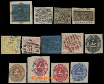 211325 - 1853-1865 SELECTION / of 13 stamps and two letters, i.a. Mi.