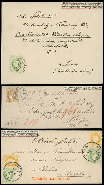 211336 - 1867-1872 3 letters addressed to or written by famous Czech 