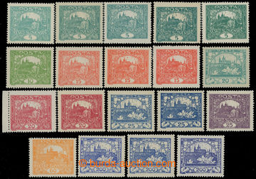 211366 -  Pof.4A, 6A-11A, 17A, 22A, selection of 19 stamp. with perf 