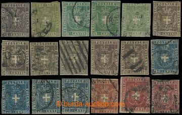 211392 - 1859 Governo Provvisorio, Sass.17-21, Znak 1C-40C, 18ks; rů