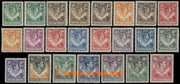 211442 - 1938-1952 SG.25-45, George VI. 1/2P - 20Sh, i.a. 3x value 1P
