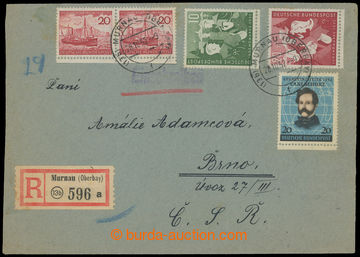 211470 - 1952 R-dopis adresovaný do ČSR vyfr. zn. Mi.152, 153-154, 