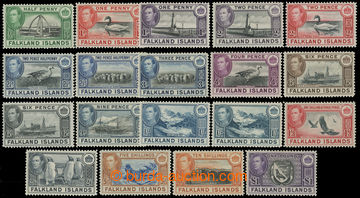 211649 - 1938-1950 SG.146-163, Jiří VI. Motivy ½P - £1, k
