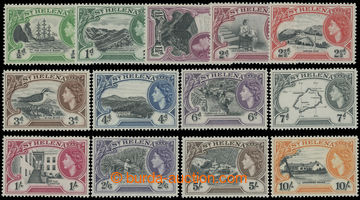211754 - 1953-1959 SG.153-165, Elizabeth II.  ½d-10Sh; complete 