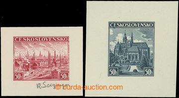 211830 - 1938 PLATE PROOF  Pof.344-345, Plzeň 50h and Košice 50h, p