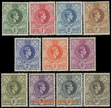 211960 - 1938-1954 SG.28-38, Jiří VI. ½P - 10Sh; kompletní s�