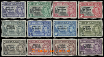 211972 - 1952 SG.1-12, přetiskové Sv. Helena - Jiří VI. ½P -