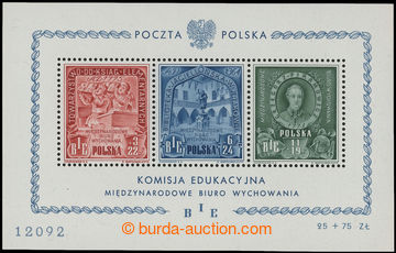 212096 - 1946 Mi.Bl.9, miniature sheet Educational Commission, size 1