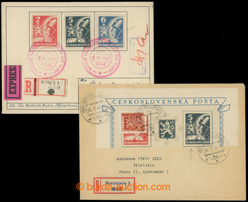 212319 - 1946 sestava 2 dopisů vyfr. známkami Košického vydání,