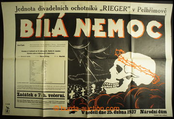 212354 - 1937 plakát na divadelní hru K. Čapka Bílá nemoc, dvojb