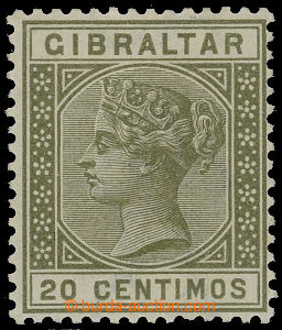 212394 - 1889 SG.25a, Victoria 20C olive with FLAT TOP OF C, very fin