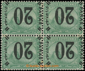 212397 - 1884 SG.57aw, Nile Post D40c; block of four overprint Pyrami