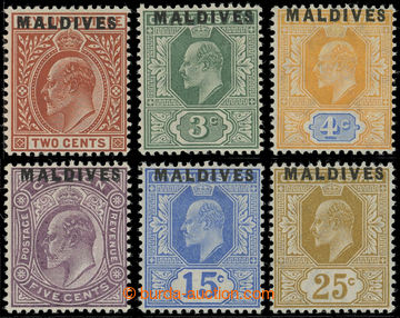 212427 - 1906 SG.1-6, Edvard VII. 2C-25C; kompletní série s přetis