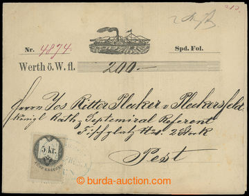212663 - 1868 DANUBE STEAM NAVIGATION  freight letter from Vienna to 