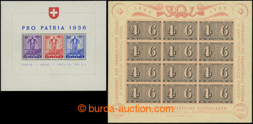 212677 - 1936-1943 Mi.Bl.2,9, souvenir sheets PATRIA 36 and 100 years