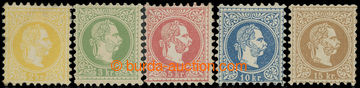 212681 - 1867 ANK.35I-39I, Franz Joseph I. 2Kr-15Kr rough print; very