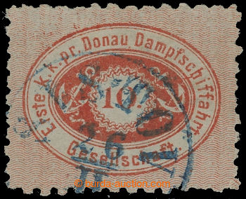 212692 - 1870 DDSG - Ferch.4, 10Kr red with blue CDS SISTOV; very fin