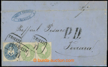 212713 - 1861-1863 letter to Ferrara with 2x Franz Joseph I. 3 Kreuze