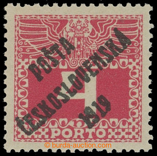 212799 -  Pof.66, Large numerals 4h red, overprint type II.; mint nev