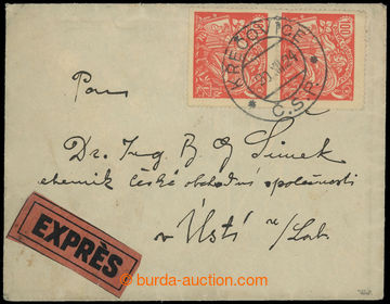 212828 - 1924 Express letter franked with. vertical pair stamps Pof.1