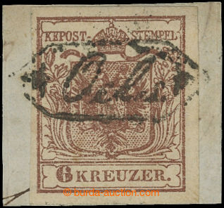 212945 - 1850 Ferch.4HI, Coat of arms 6 Kreuzer red-brown, type I han