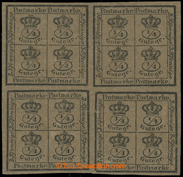 212988 - 1857 Mi.9a, block of 4 Coat of arms 4/4Gr; very fine, exp. H