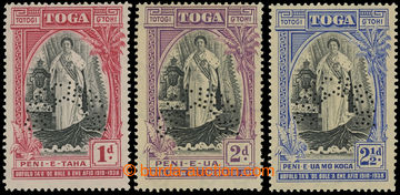212995 - 1938 TOGA SG.71-73, královna Salote 1P-2½P; kompletní