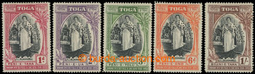 212996 - 1944 TOGA SG.83-87, královna Salote 1P-1Sh; kompletní sér