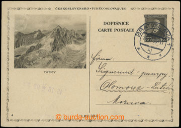 213053 - 1939 CDV67/4 Tatry, souběžná čs. dopisnice TGM 1,20Kč, 