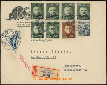 213060 - 1942 commercial Reg letter to own by hand, franked by stmp S