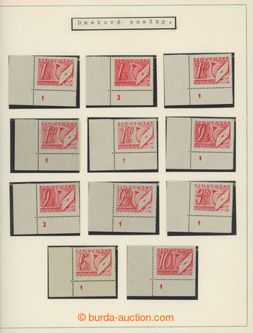 213101 - 1942 PLATE NUMBERS / Sy.D13-D27, 10h brown - 10 Koruna red, 