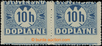 213105 - 1939 Sy.D2Xz production flaw, 10h blue, horizontal pair with