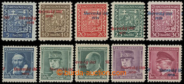 213154 - 1939 Sy.2-10, 12VPP, Coat of arms 5h-30h, Comenius 40h, Šte