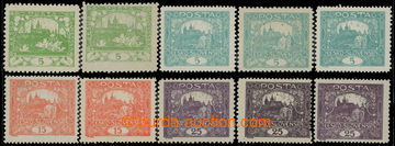 213202 -  10 stamps, values 5h-25h, various perf, i.a. Pof.3, 4, 11E 