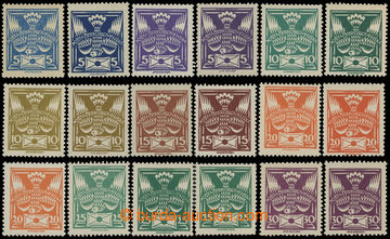 213227 -  Pof.143A-150A, selection of 18 pcs of stamp. values 5h-30h,