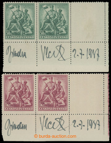 213269 - 1937 Pof.318-319, Zborov 50h-1Kč, 2x pravá dolní rohová 