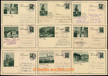 213357 - 1945 CDV79, Rázus 1Ks, comp. 9 pcs of Us pictorial post car